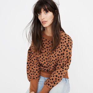 Madewell Brown Polka Dot Sweatshirt